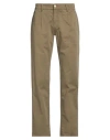 Michael Coal Man Pants Military Green Size 33 Cotton, Elastane In Brown