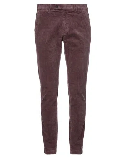 Michael Coal Man Pants Plum Size 30 Cotton, Modal, Elastane In Multi
