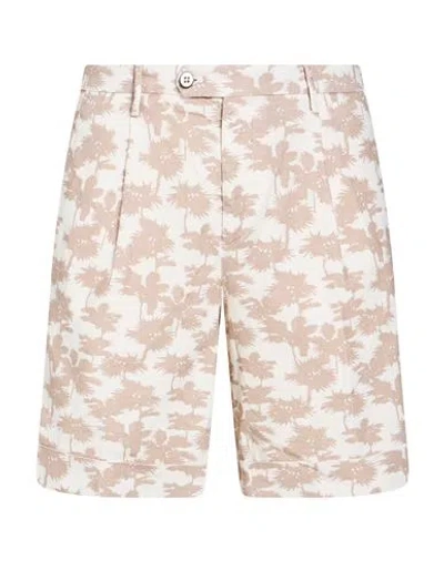 Michael Coal Man Shorts & Bermuda Shorts Light Brown Size 34 Cotton, Linen, Elastane In Neutral
