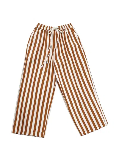 Michael Coal Kids' Mason Striped Trousers In Brown