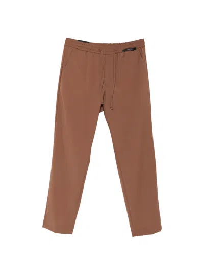 Michael Coal Mc Adam Drawstring Elasticated-waist Trousers In Brown