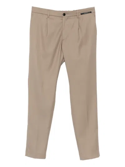 Michael Coal Mc Denny Pleated Trousers In Neutral