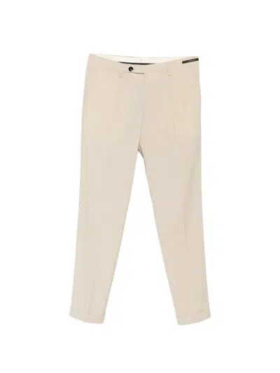 Michael Coal Mc Frederick Pleated Turn-up Trousers In Neutral