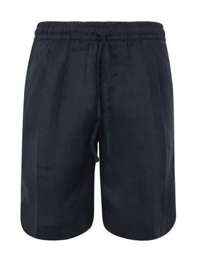 Michael Coal Men's Shorts Max 3954 Linen In Blue