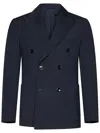 Michael Coal Navy Blue Wool Blend Double-breasted Blazer