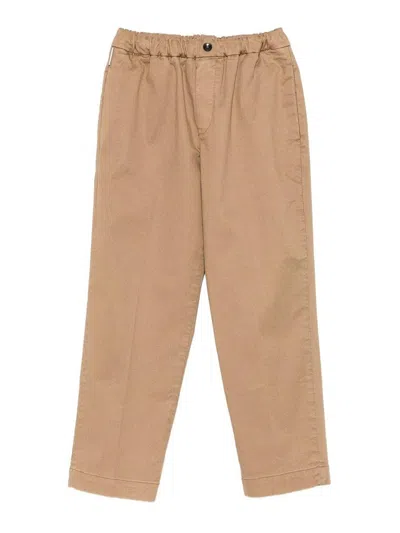 Michael Coal Kids' Trousers With Elastic Waist In Brown