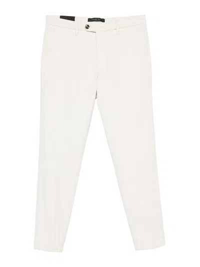 Michael Coal Cream Trousers  Front Button In White