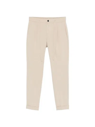 Michael Coal Pantaloni Johnny In Cotone Beige Con Elastico  In Multi