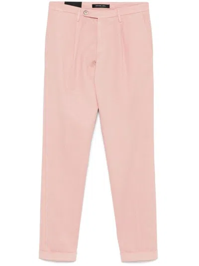 Michael Coal Pink Cotton Blended Trousers