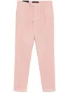 Michael Coal Pink Cotton Blended Trousers In Pink