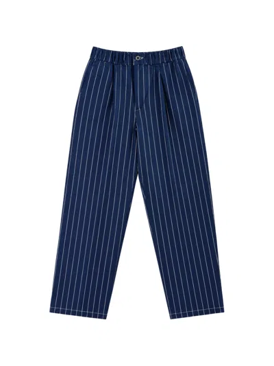 Michael Coal Kids' Pinstripe Pleated Trousers In Blue
