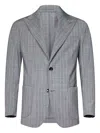 Michael Coal Tailored Single-breasted Blazer With Peak Lapels In Gray