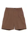 Michael Coal Pleat-detail Shorts In Brown