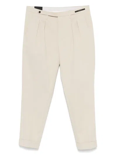 Michael Coal Pleated Chinos In White