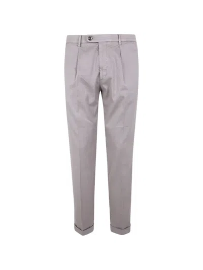 Michael Coal Pleated Linen Trousers In Gray