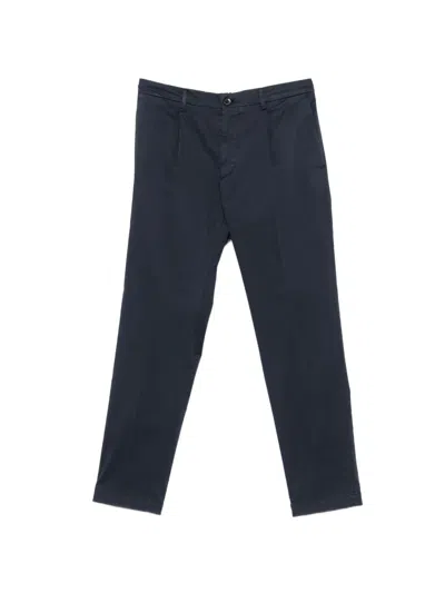 Michael Coal Pleated Straight-leg Trousers In Blue