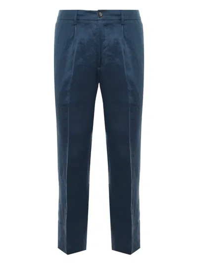 Michael Coal Pleated Trousers In Blue