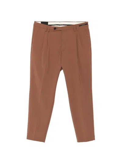 Michael Coal Pleated-design Trousers In Brown