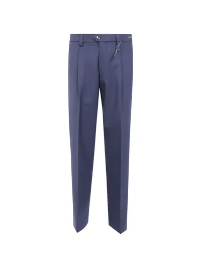 Michael Coal Pleated-detail Chino Trousers In Blue
