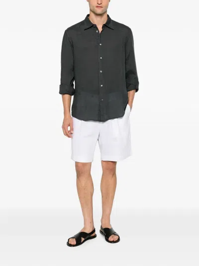 Michael Coal Pleated-front Button-fastening Shorts In White