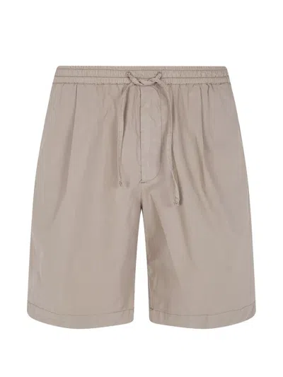 Michael Coal Popeline Bermuda Trousers In Brown