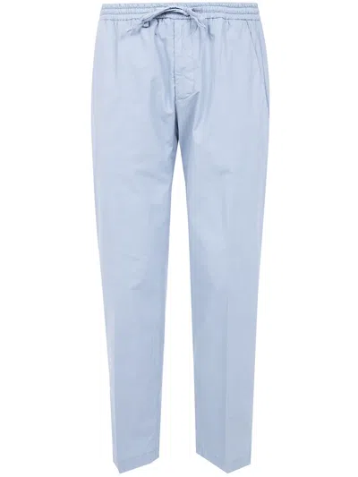Michael Coal Popeline Coulisse Trousers In Blue