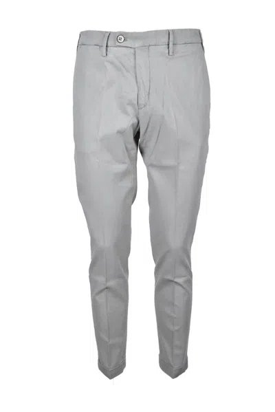 Michael Coal Sage Green Cotton-blend Stretch Pants In Gray