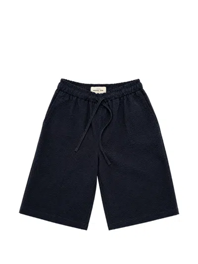 Michael Coal Kids' Seersucker Drawstring Shorts In Blue