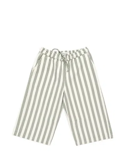 Michael Coal Kids' Striped Drawstring Trousers In Green