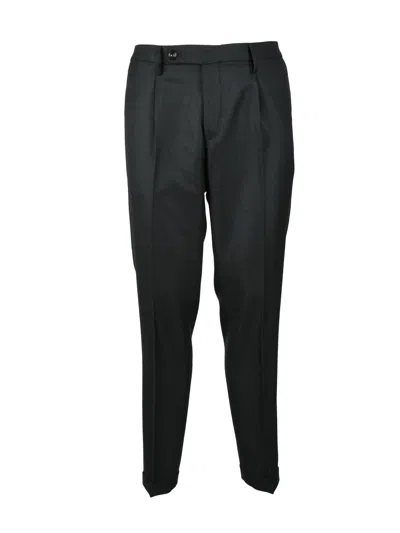 Michael Coal Tailored Black Trousers With Pressed Creases And Clean Front In Multi