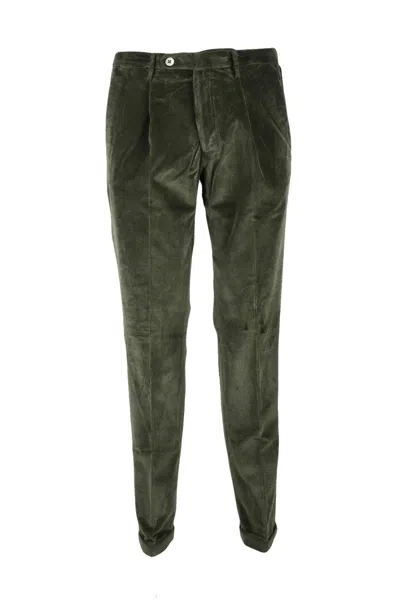 Michael Coal Tailored Military Green Cotton Modal Stretch Trousers