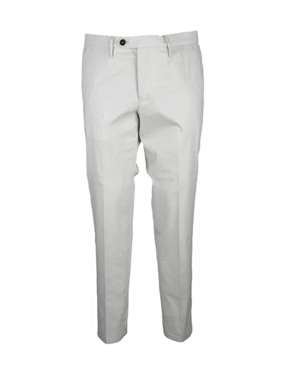 Michael Coal White Cotton-linen Stretch Pants