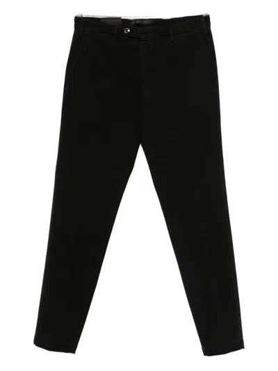 MICHAEL COAL MICHAEL COAL TROUSERS IN BLACK MODAL AND COTTON BLEND