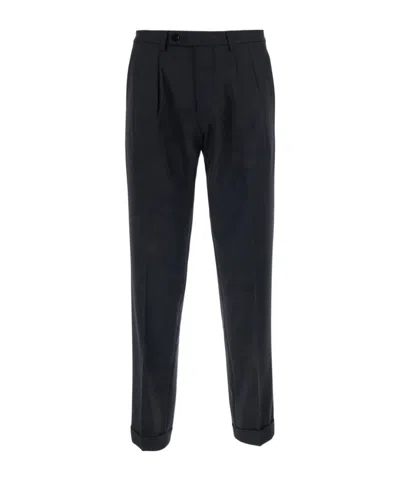 Michael Coal Trousers With Double Pleats In Transparent