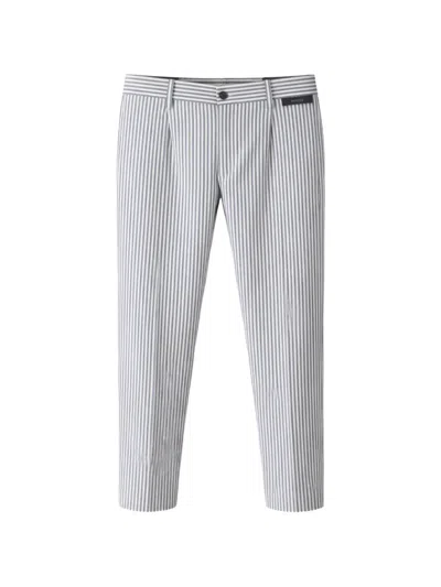 Michael Coal Vertical-stripe Pleated Trousers In Gray