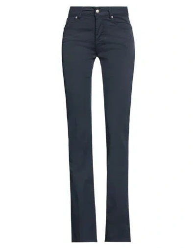 Michael Coal Woman Pants Navy Size 26 Cotton, Elastane In Navy Blue