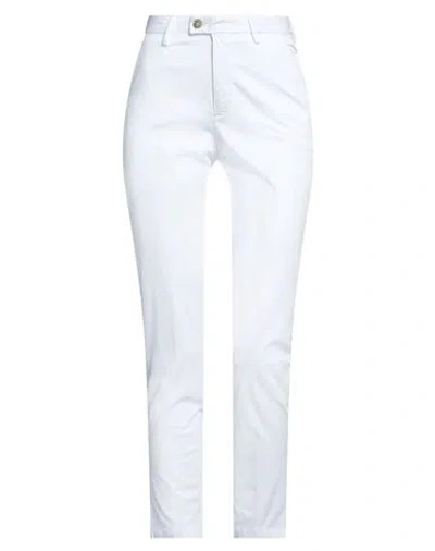 Michael Coal Woman Pants White Size 26 Cotton, Linen, Elastane