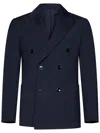 Michael Coal Navy Blue Wool Blend Double-breasted Blazer