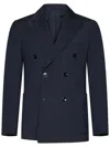 Michael Coal Navy Blue Wool Blend Double-breasted Blazer