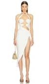 Michael Costello Chelsie Midi Dress In 象牙白