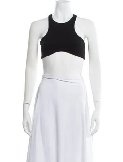 Pre-owned Michael Costello Halterneck Sleeveless Crop Top In White