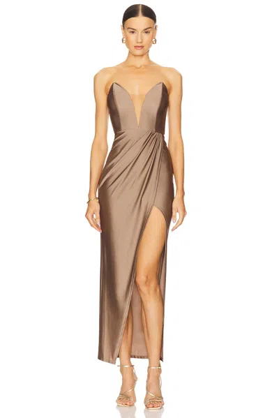 Michael Costello Jake Gown In Taupe
