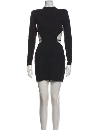 Pre-owned Michael Costello Mock Neck Mini Dress W/ Tags In Black