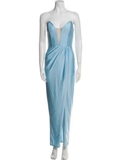 Pre-owned Michael Costello Nylon Long Dress In Blue