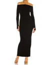 Michael Costello X Revolve Off Shoulder Bodycon Maxi Dress In Black