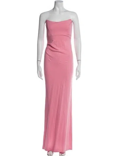 Pre-owned Michael Costello Strapless Long Dress In Pink