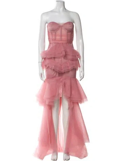 Pre-owned Michael Costello Strapless Midi Length Dress W/ Tags In Pink