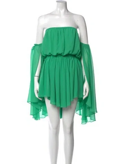 Pre-owned Michael Costello Vintage Mini Dress W/ Tags In Green