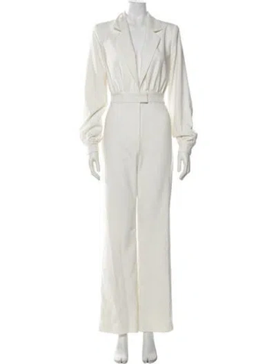 Pre-owned Michael Costello V-neck Jumpsuit In Neutrals