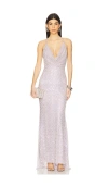 Michael Costello X Revolve Amaranta Embellished Gown In 薰衣草